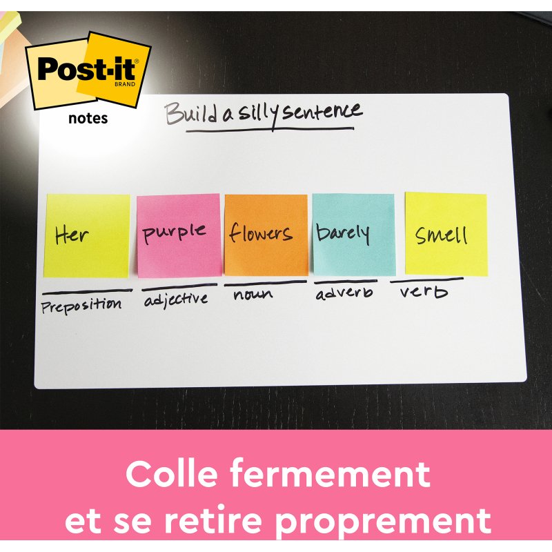 Notes repositionnables couleurs Beachside Post-It - bloc de 100 feuilles = Pour l'achat 12 notes repositionnables, 1 sachet de M&M OFFERT