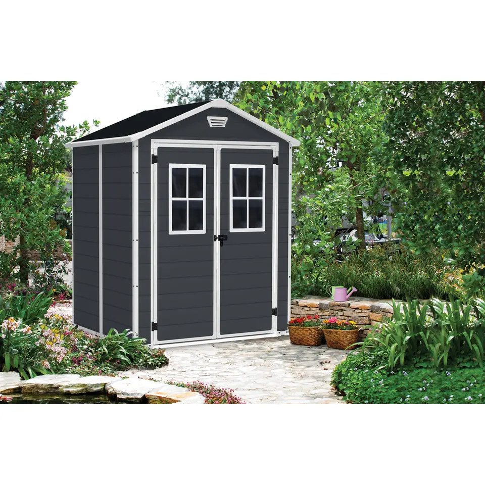 Keter Manor 65 Tuinhuis - 158x152x226 cm - Antraciet