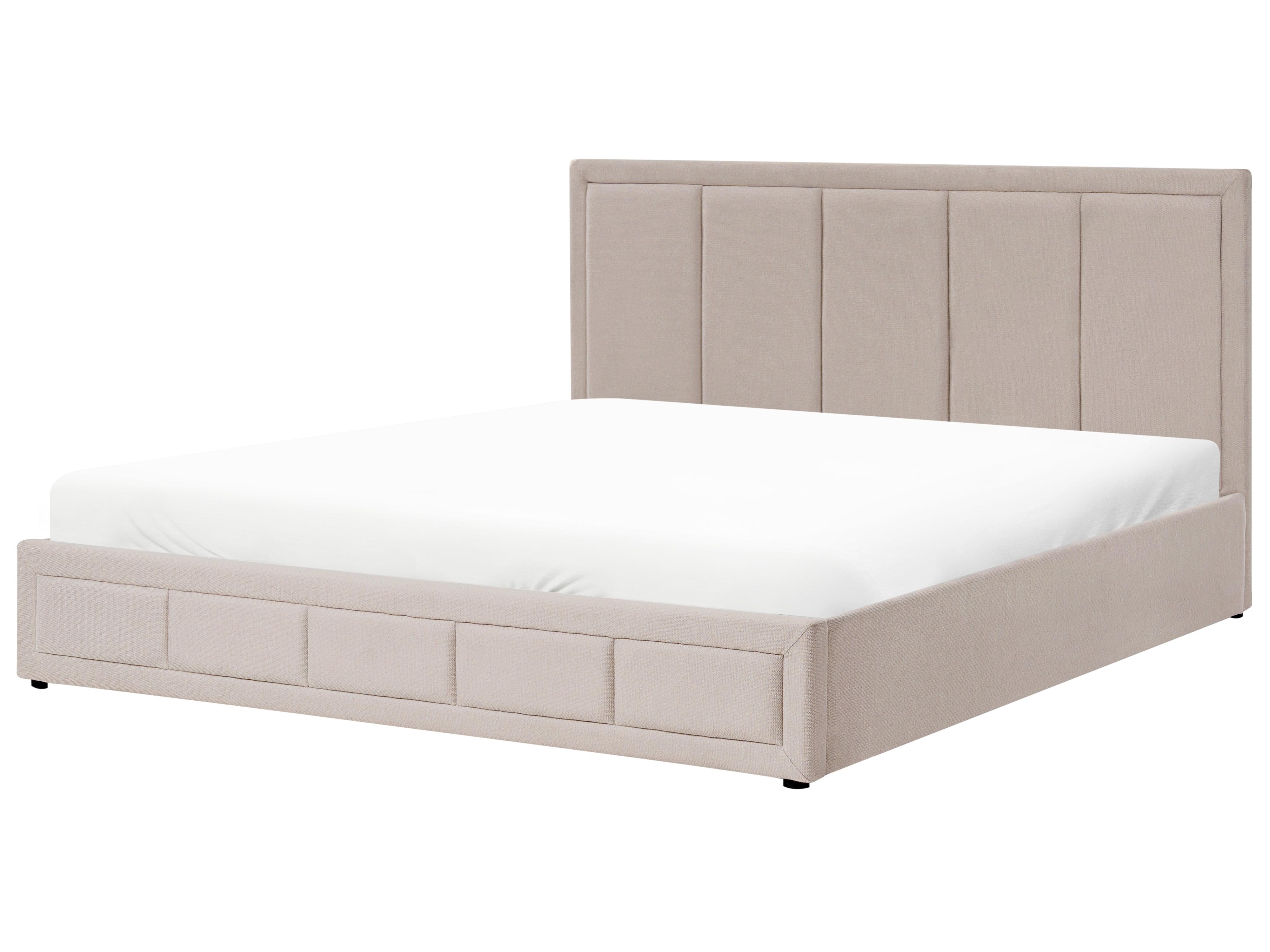 Bed met opbergruimte Stof QUIBERON 180 x 200 cm Taupe