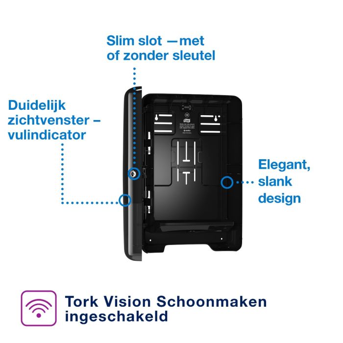 Tork 552008 Xpress handdoek dispenser voor multifold handdoeken H2 zwart (552008)