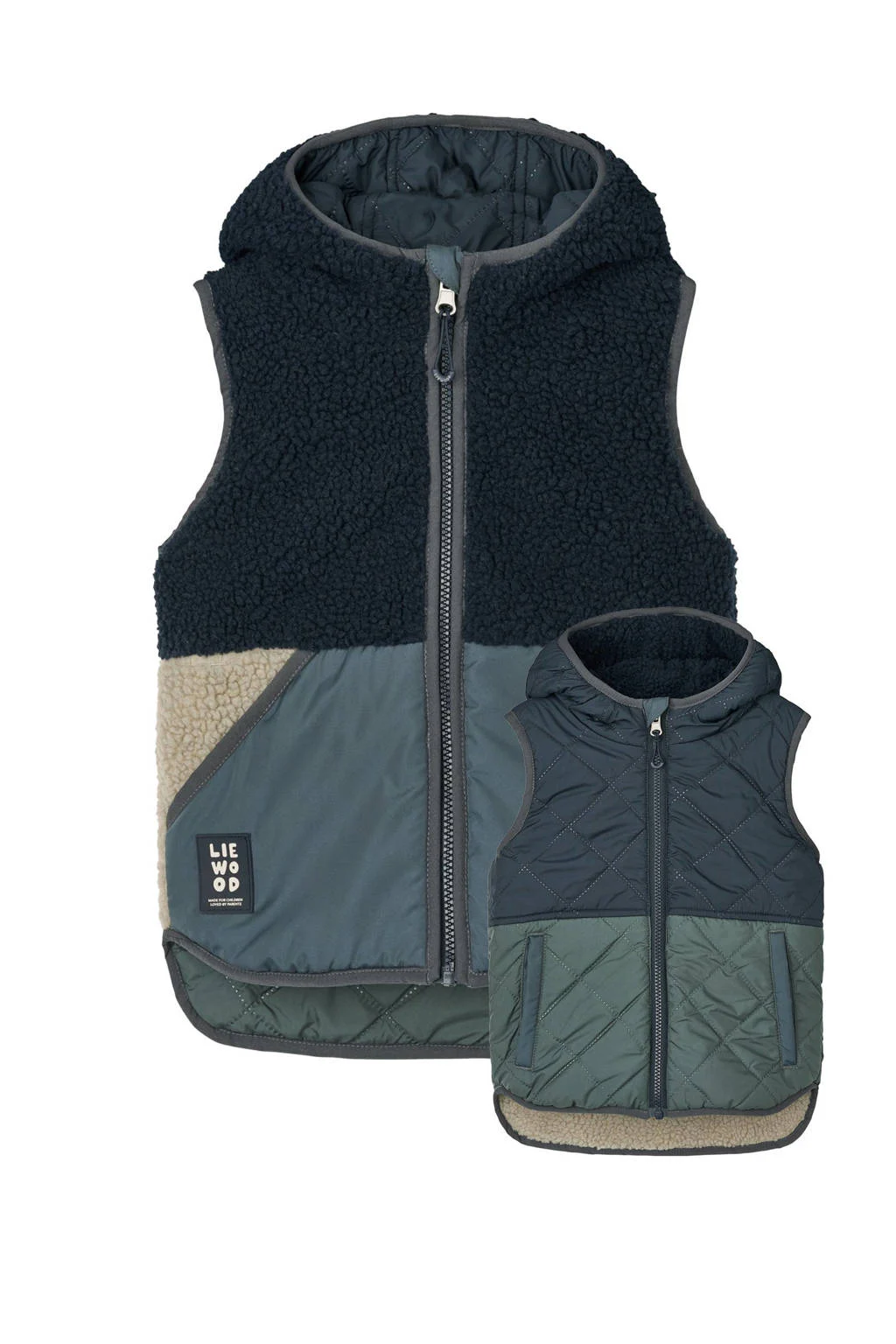 Liewood teddy reversible jas blauw
