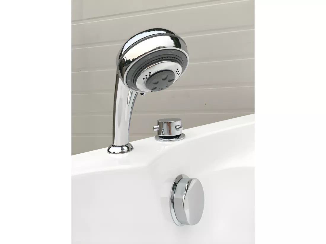 Baignoire d'angle NAVONA avec robinetterie - 263L - 135*135*54 cm