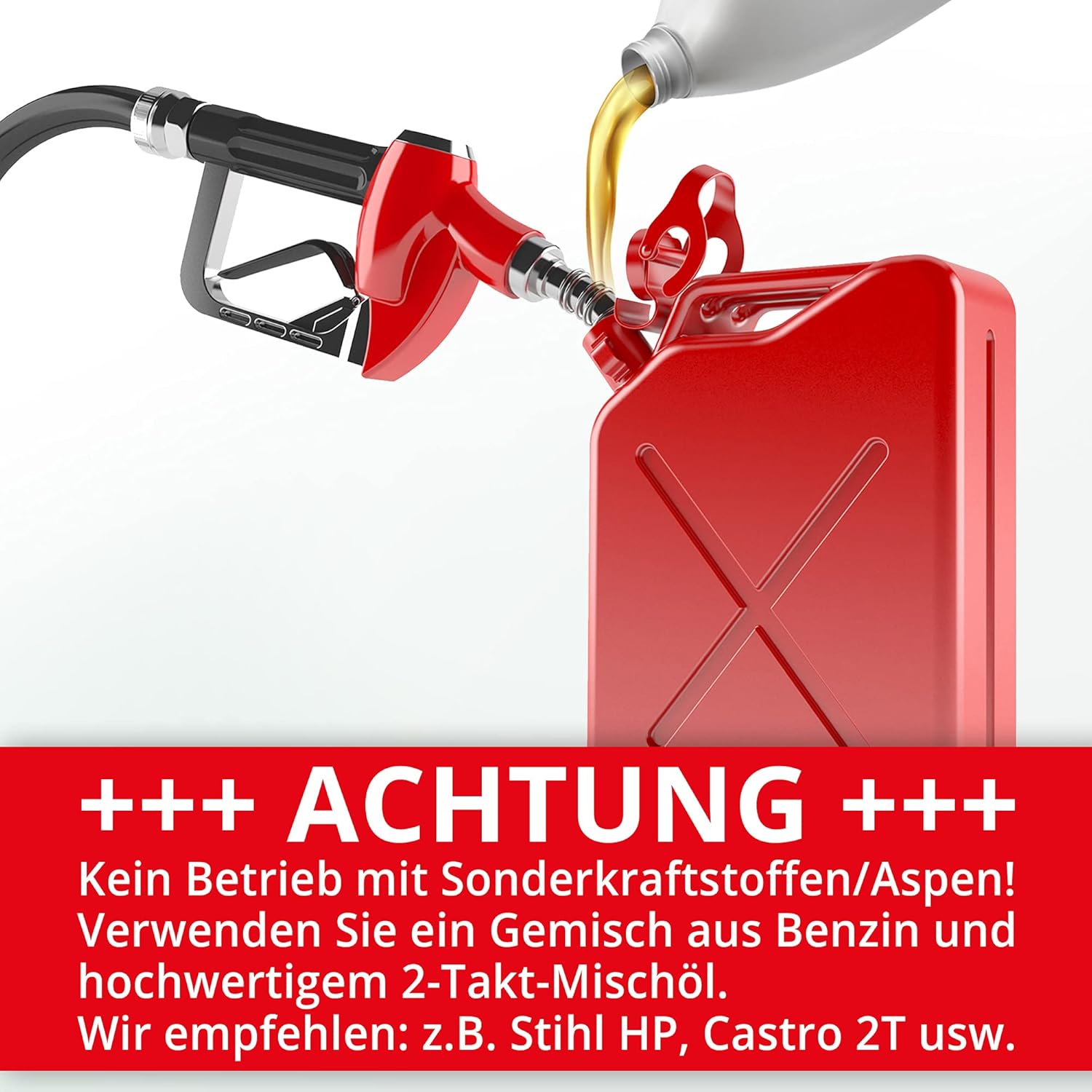 HECHT Hochwertiges 4 in 1 Benzin Multifunktionsgerät - Starke 2 PS - Freischneider, Rasentrimmer, Hochentaster und Heckenschere in Einem I Mit idealer Verlängerung