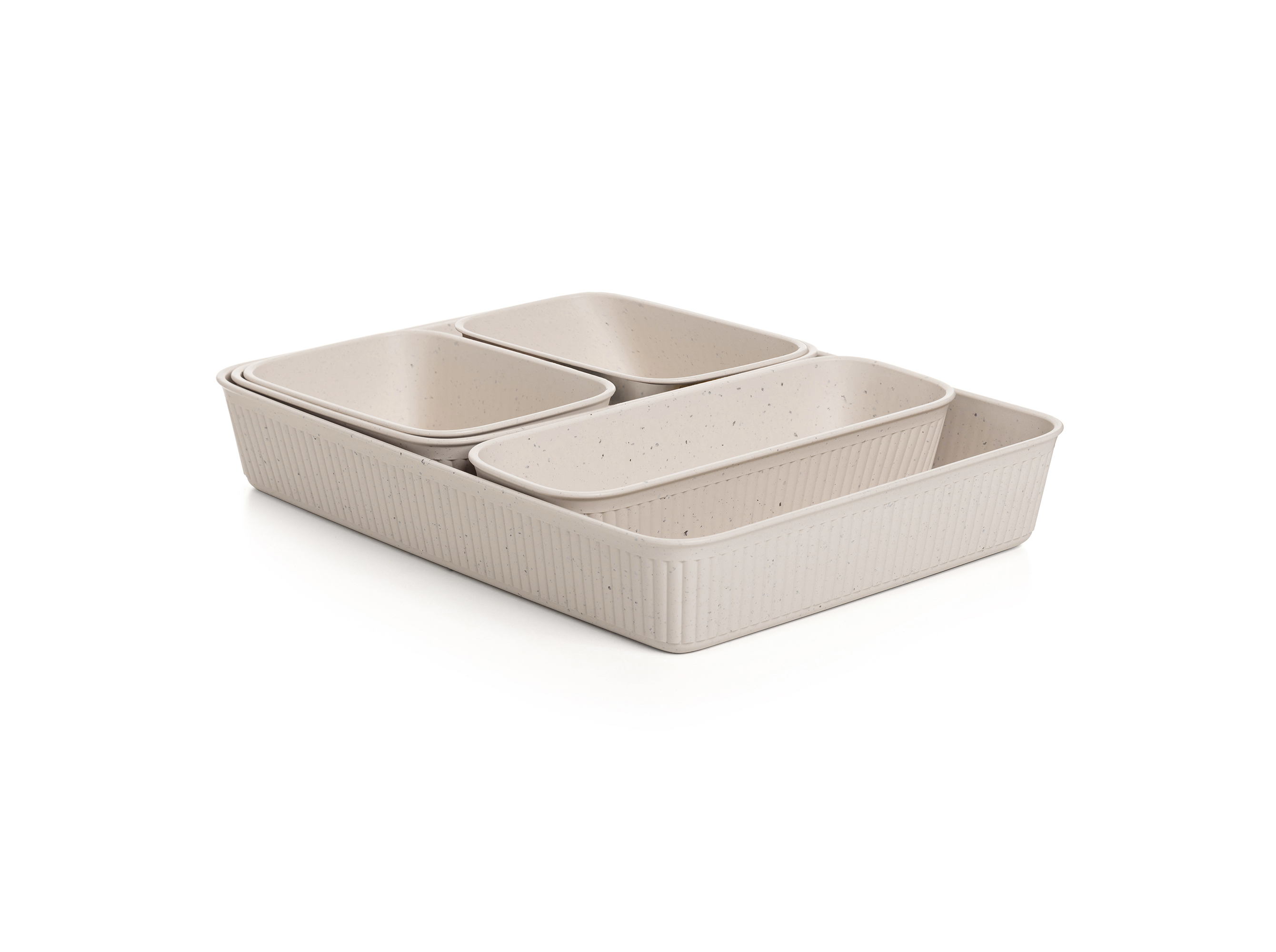 CONJUNTO DE 5 CAIXAS ORGANIZADORAS ECOHOME TATAY PRETO 2A6 A5 A4
