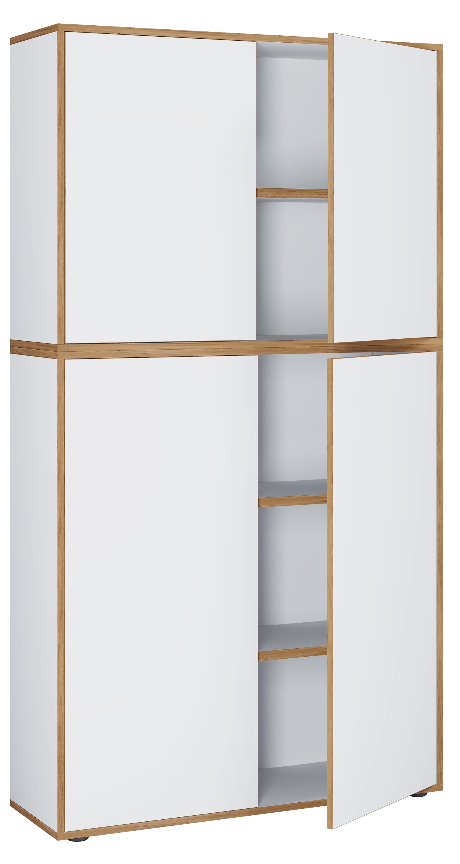 VCM Holz Büroschrank Ordner Aktenschrank Büromöbel Schrank Salia 5-fach Breite 100 cm Drehtüren