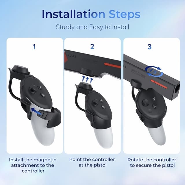 DEVASO For Meta Quest 3 VR Gaming Gun Shooting Game Håndtag