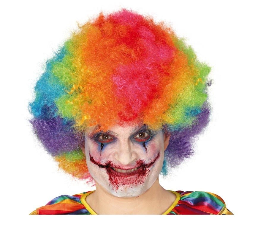 Halloween Afro Pruik Meerkleurig
