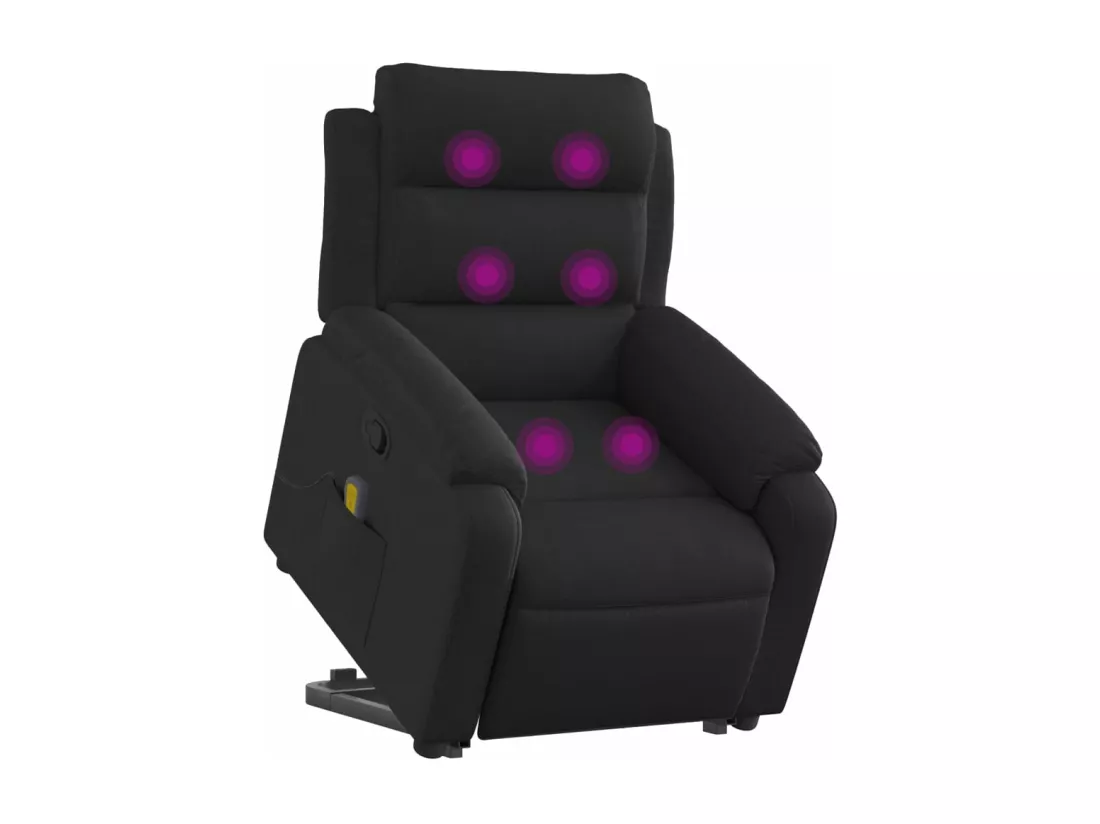 Fauteuil massant inclinable Noir Tissu