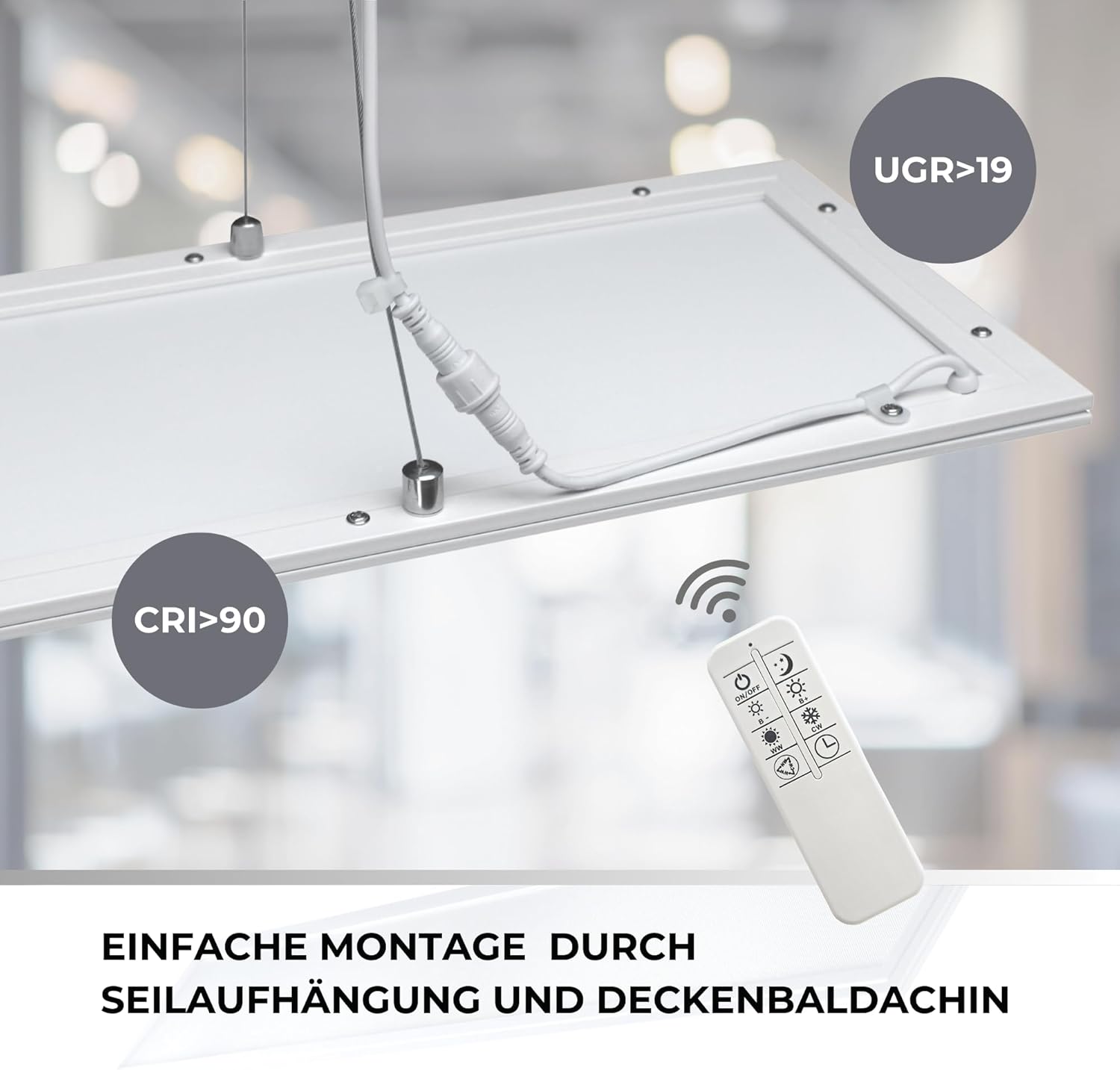 LED Pendelleuchte 120cm direkt/indirekt Dimmbar CCT 3000-6000K mit FB Mikroprismatische Abdeckung 32 Watt 2880 lm CRI>90 IP20 Pendelleuchte Höhenverstellbar Hängelampe Hängeleuchte