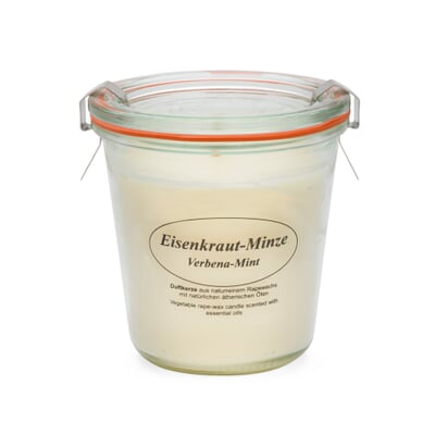 Rapskerze Weck®-Glas, Eisenkraut-Minze
