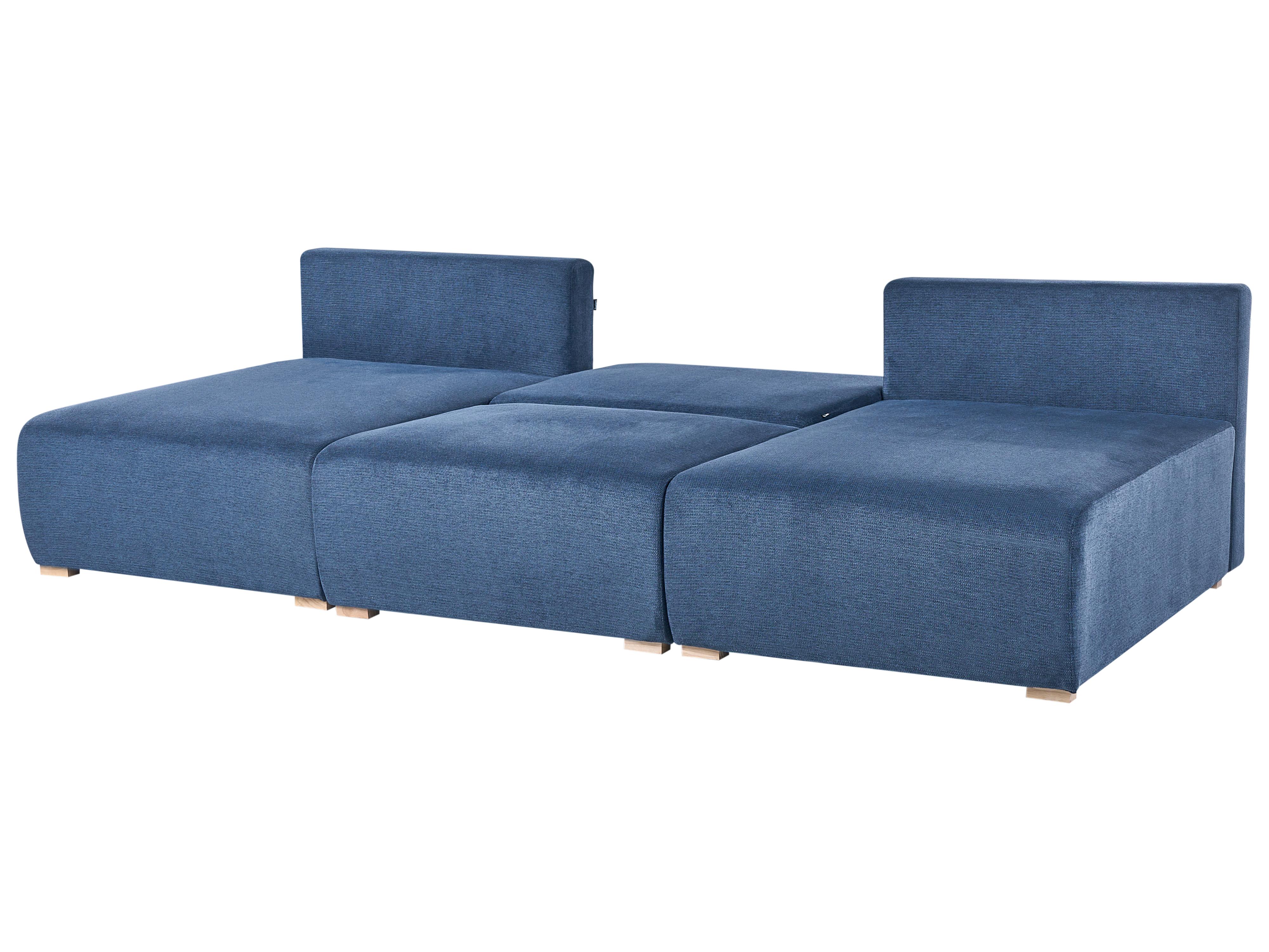 Modulaire U-vormige bank NERBO Stof Blauw