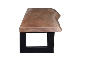 Wandgarderobe/Wandregal 61 x 13 cm Akazie mit Baumkante natur/schwarz