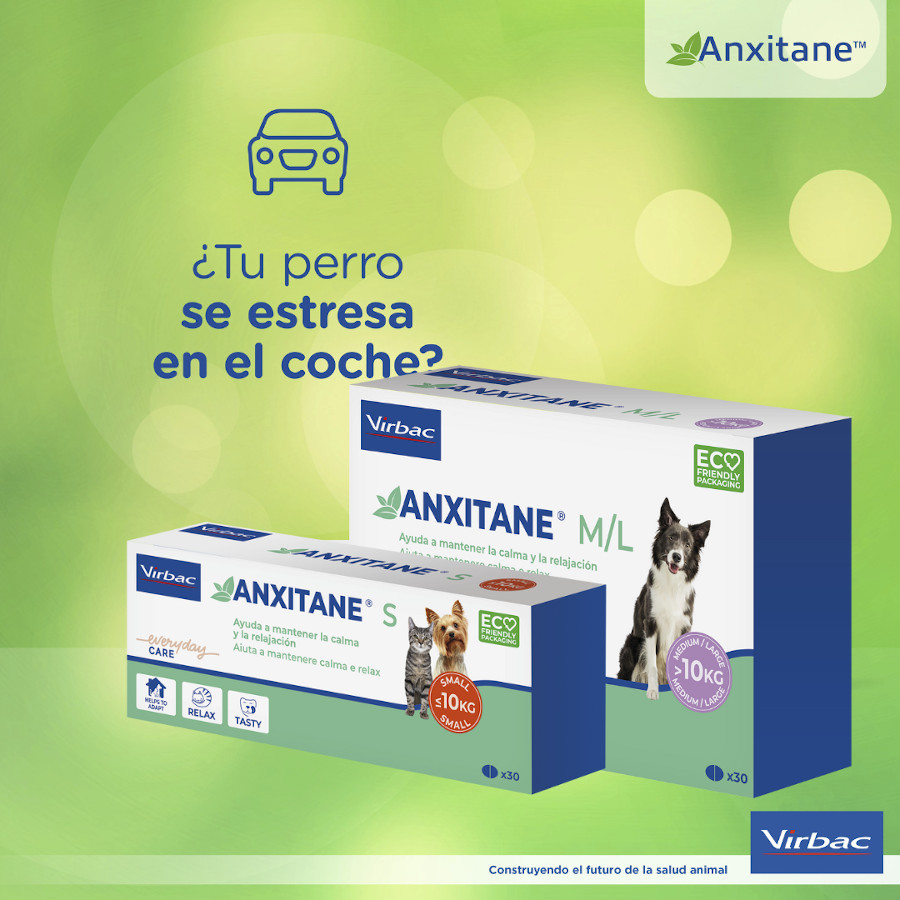 Comprimidos relaxantes Virbac Anxitane para cães e gatos.
