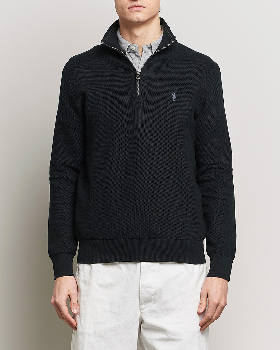 Polo Ralph Lauren Textured Half Zip Polo Black