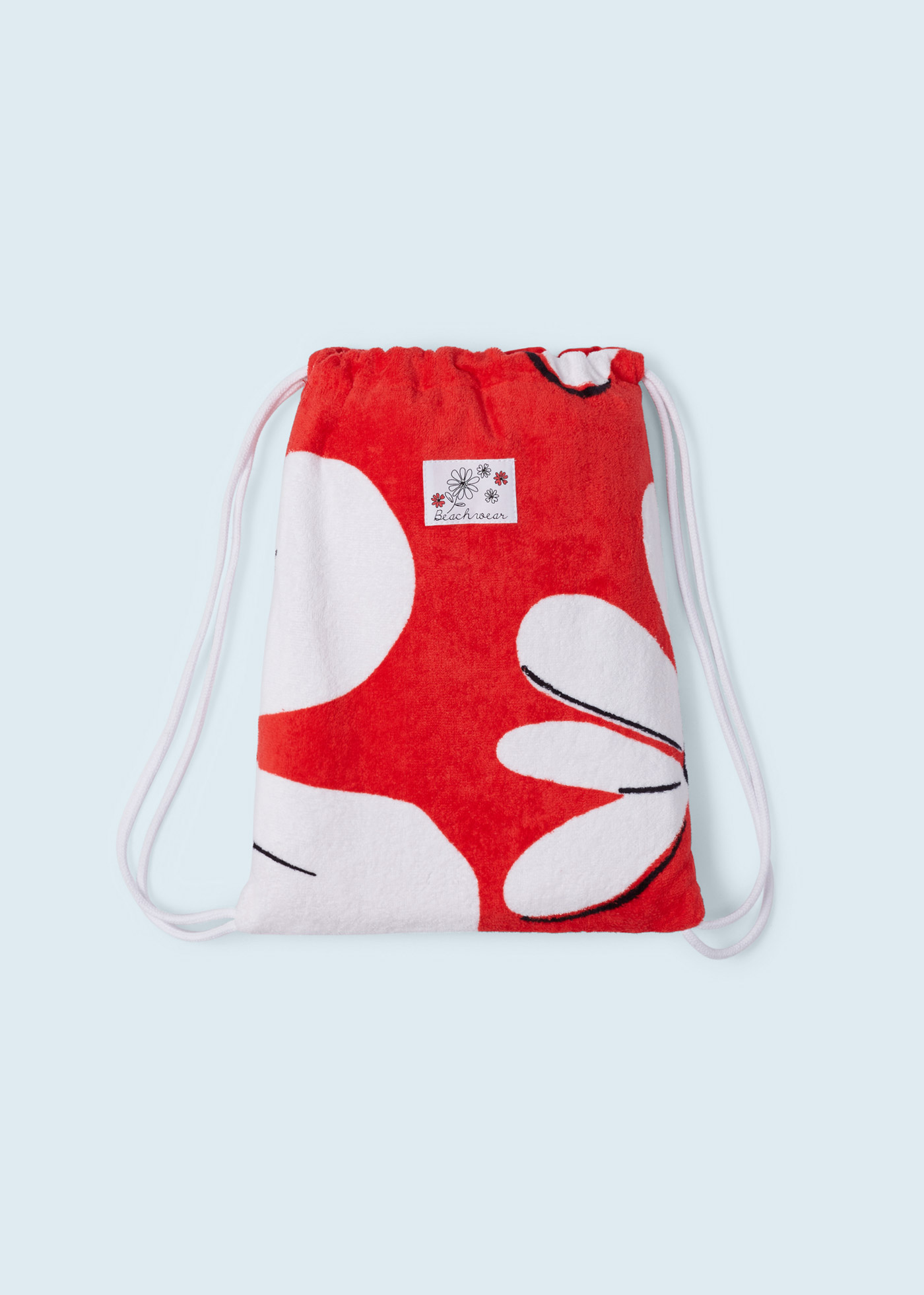 Toalha de algodão estampada com mochila embutida para meninas
