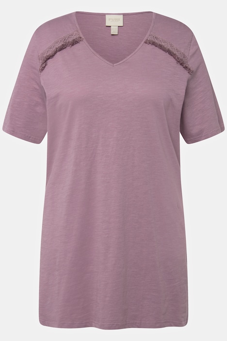 T-Shirt, A-Line, V-Ausschnitt,  Halbarm