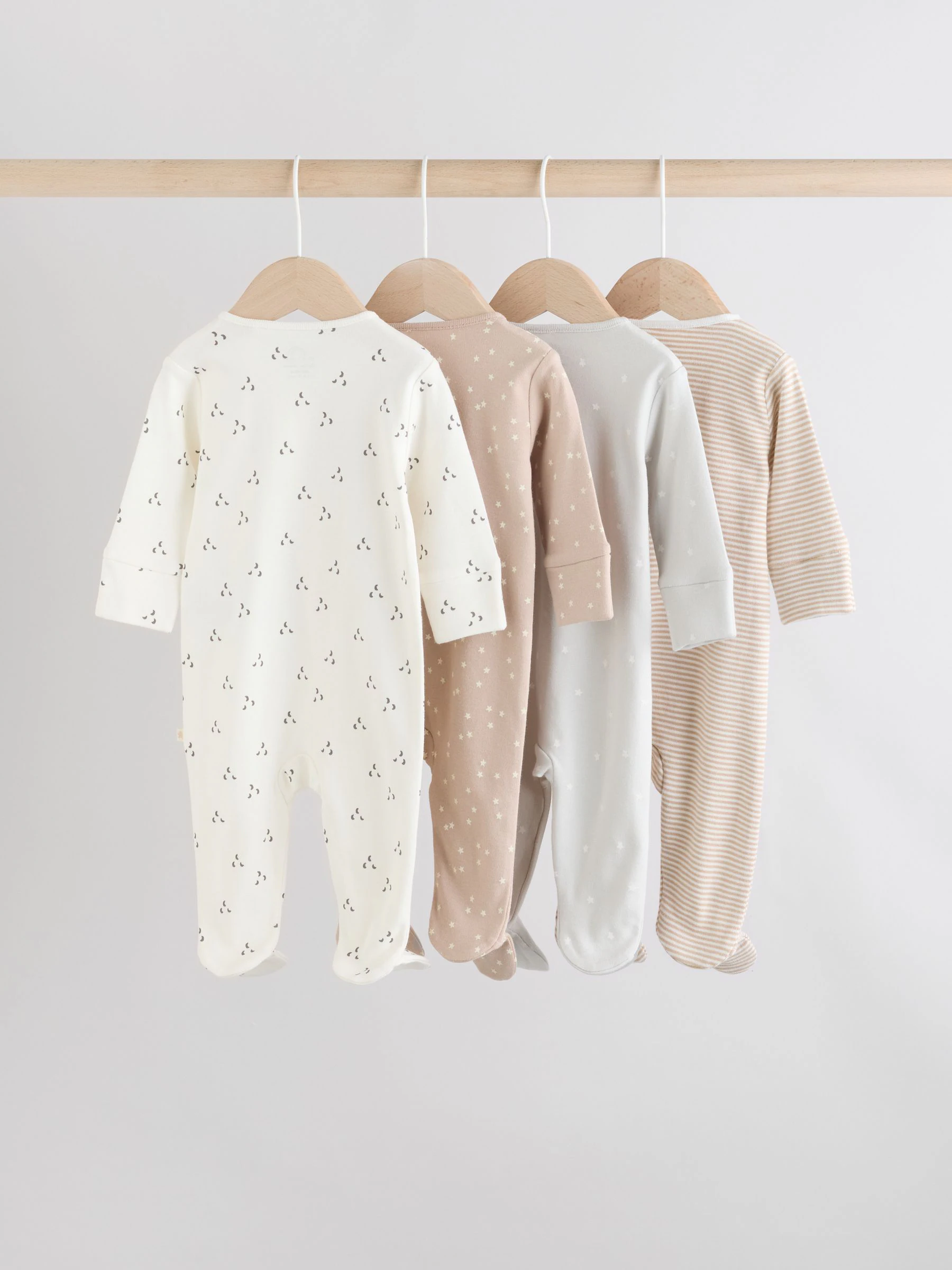 Crème - Babypyjama's met tweewegrits (0-2jr)