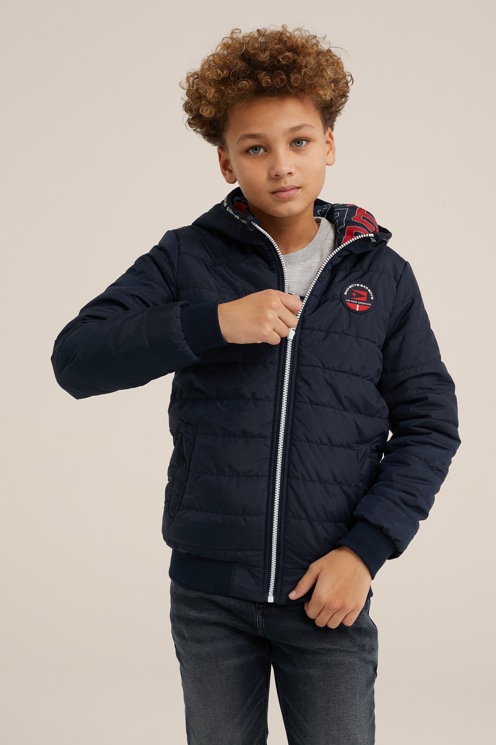 Jongens reversible jas Bad Boys Donkerblauw