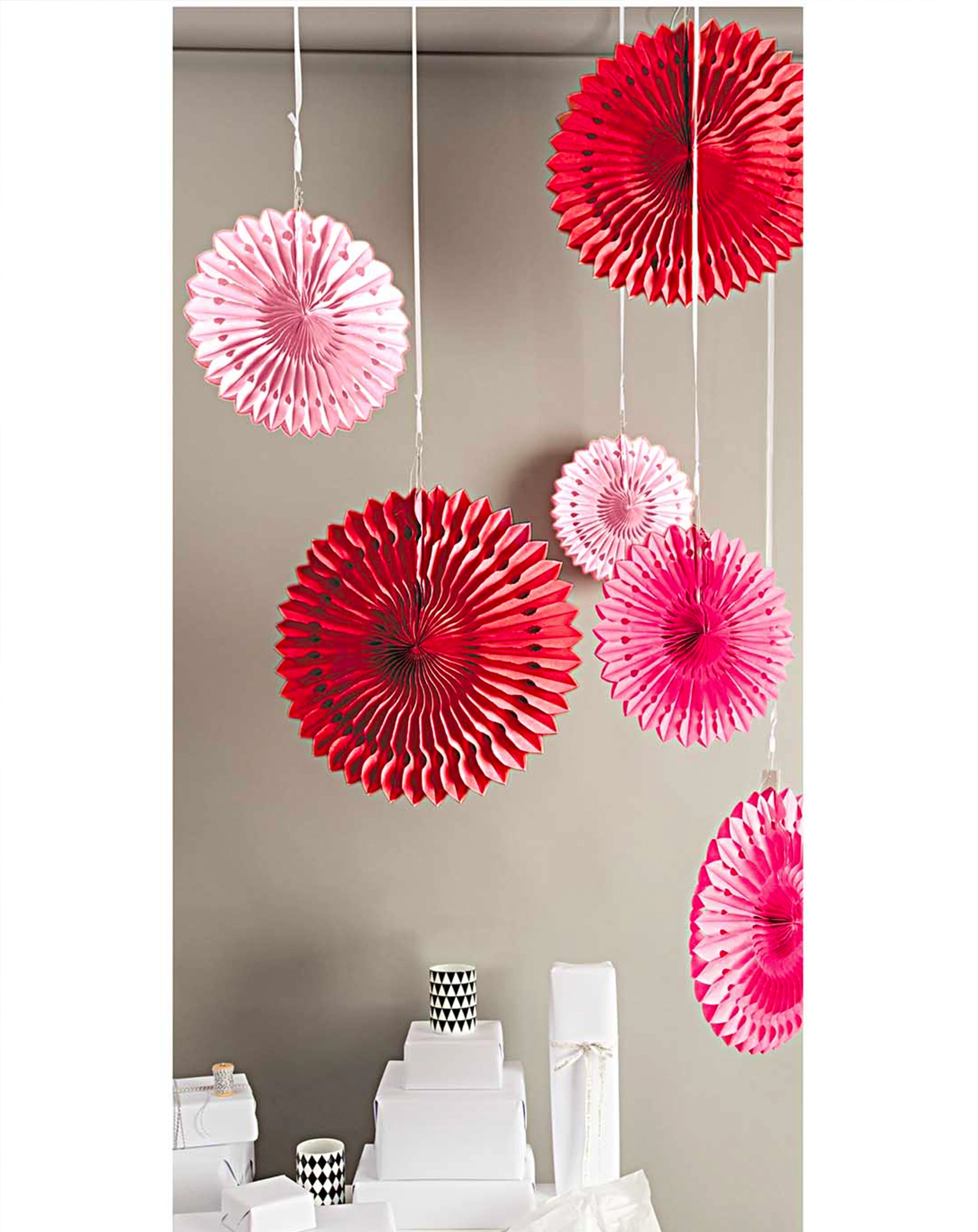 Wabenpapier BLUMEN 3er-Pack in rot/rosa