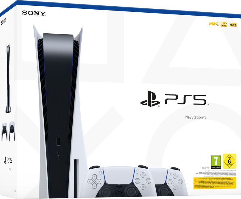 PlayStation 5 Disc Edition + 2 DualSense Draadloze Controllers (White)