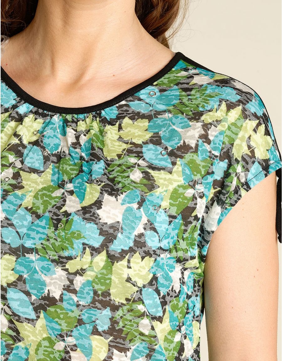 Top loose vert et bleu