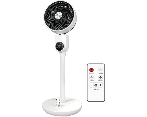 Staande ventilator X4-LIFE Fan Penguin Ø 25 cm 50 B wit H 880 mm met afstandsbediening
