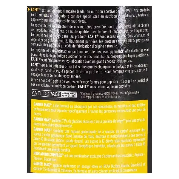 Eafit Gainer Max Morango 1,1kg
