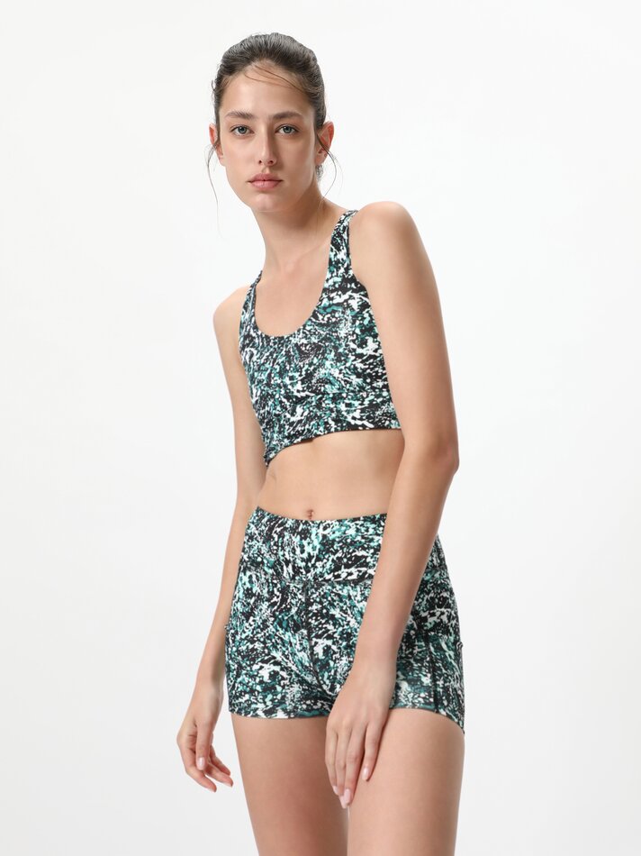 Top esportivo estampado - Branco/verde