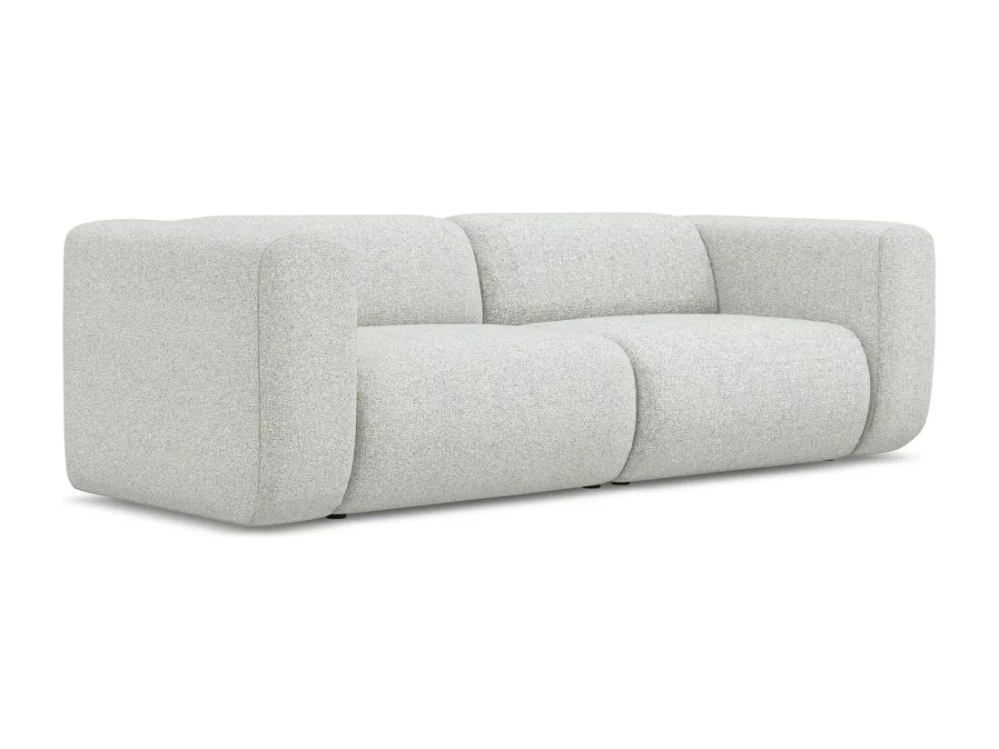 Canapé modulable 3 places en tissu texturé - beige - EKAHI