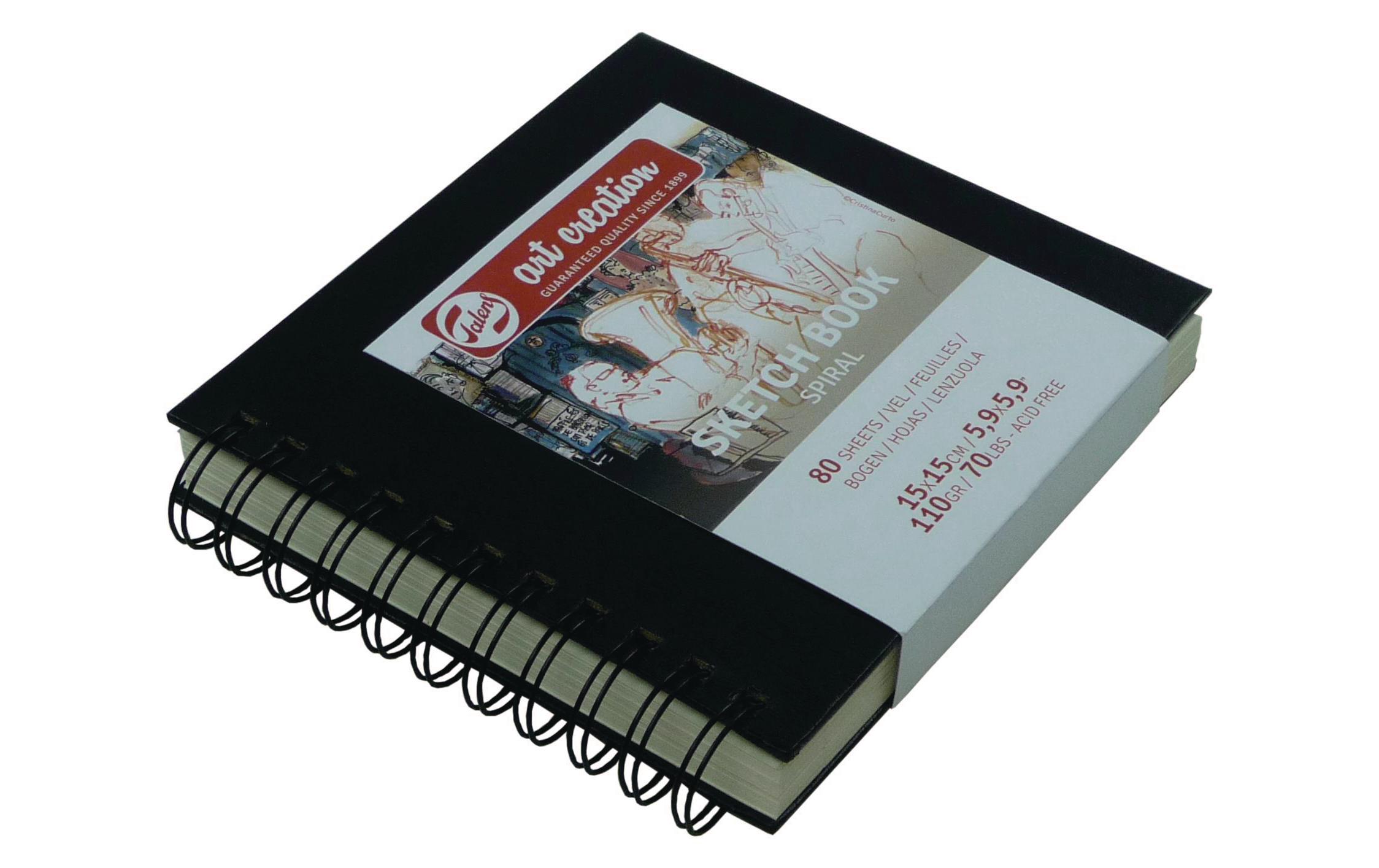 Zeichenblock 15 x 15 cm SchwarzSketch Book Ringbuch