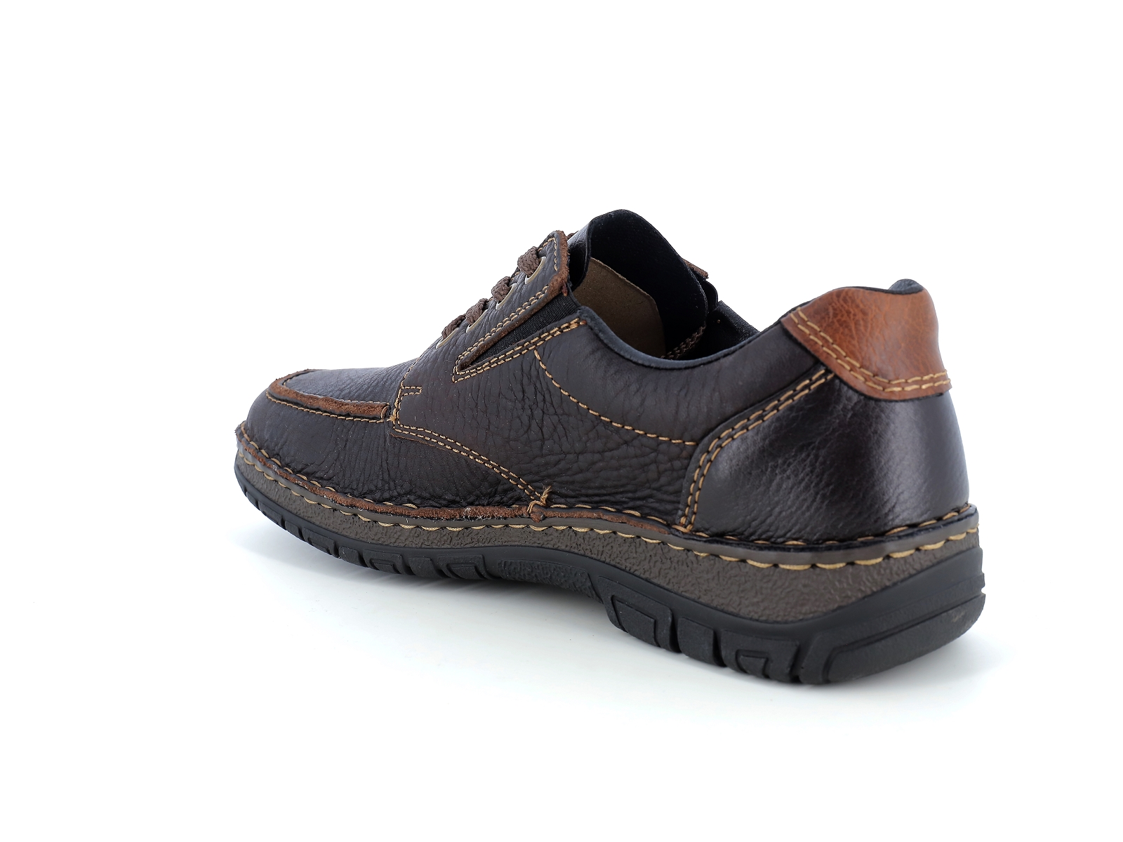 Rieker-05100 Cuir gras Marron Foncé