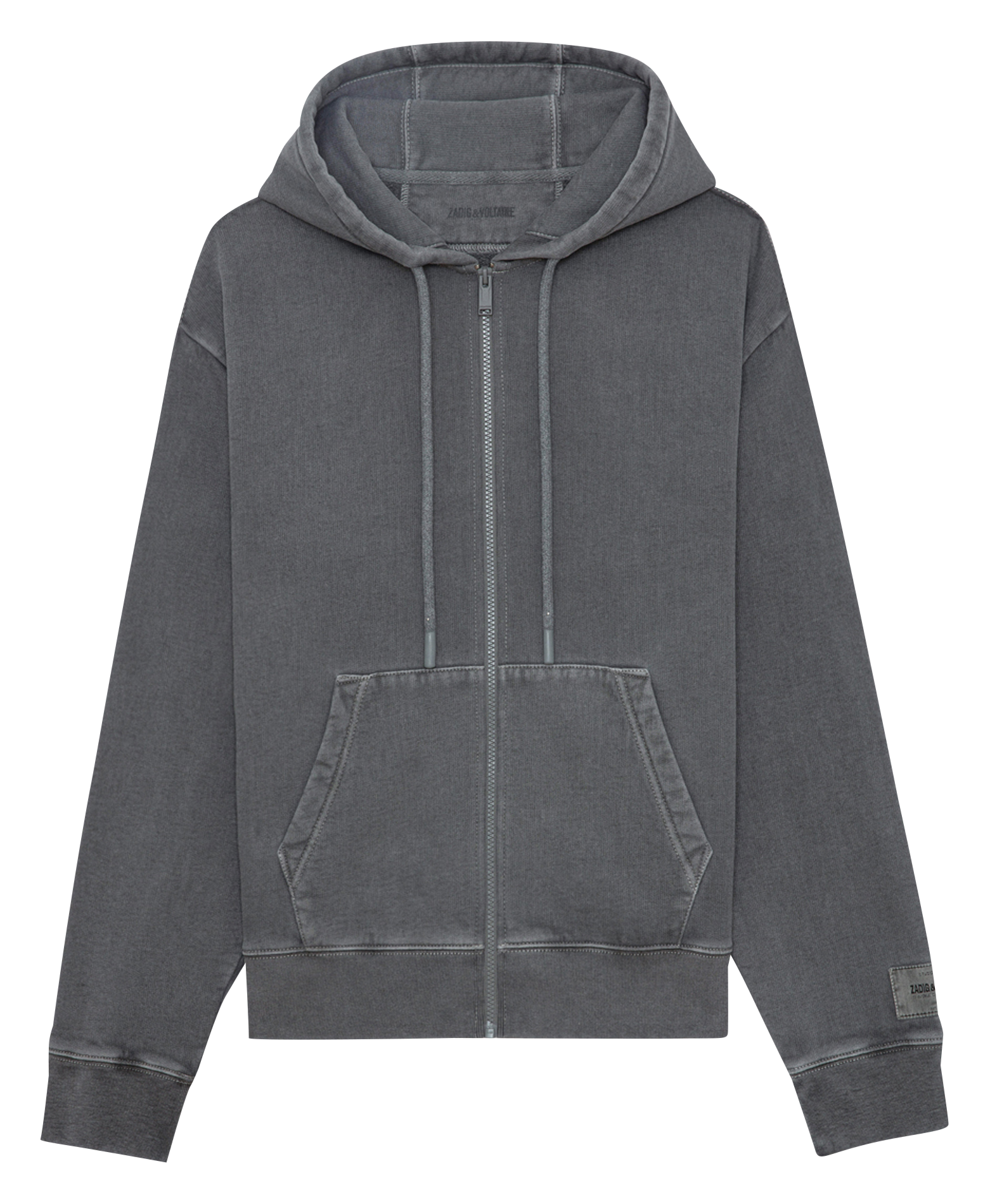 SACHA - Sweatshirt zippé en coton bio | Gris