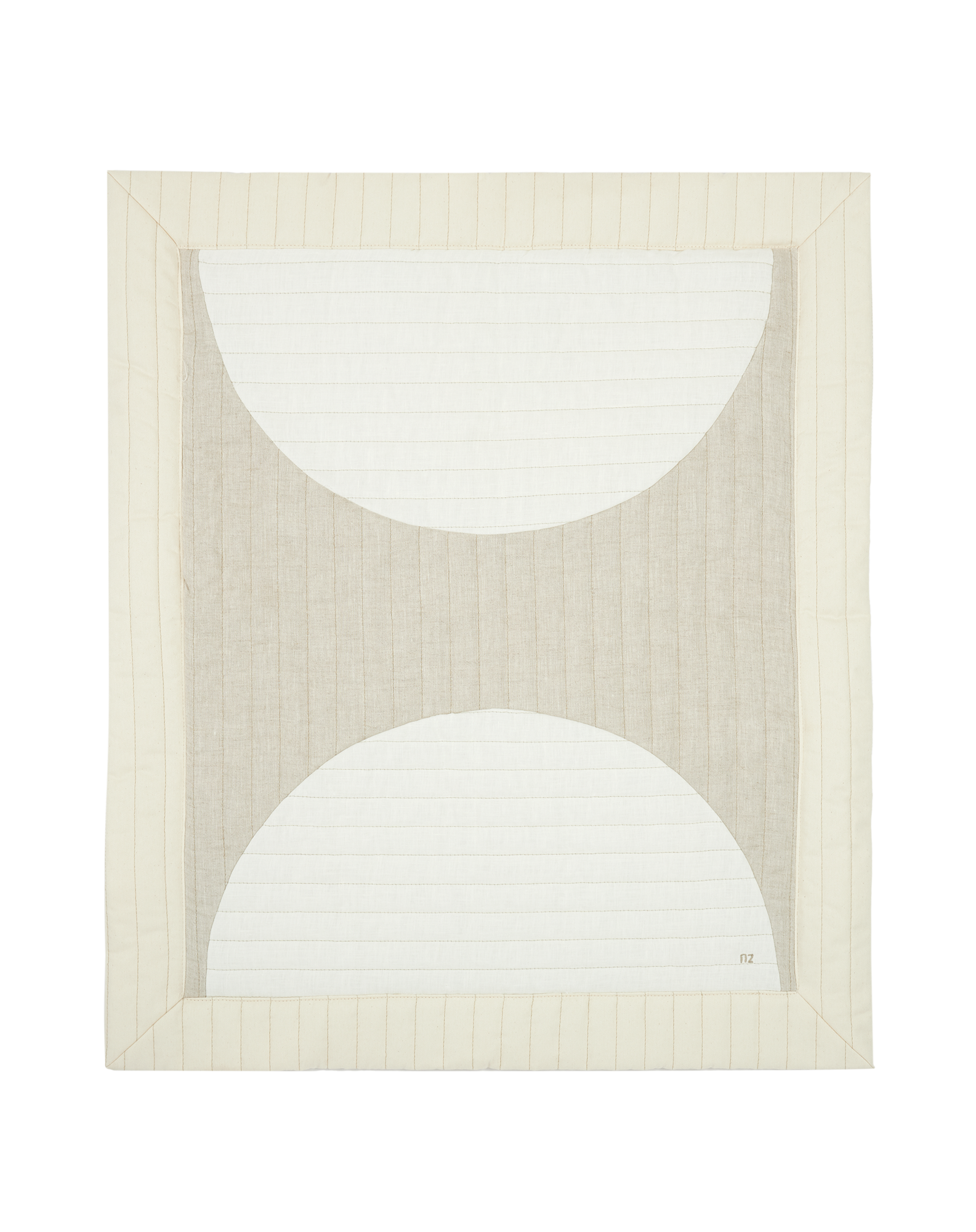Plaid matelassé lin français moon | Blanc