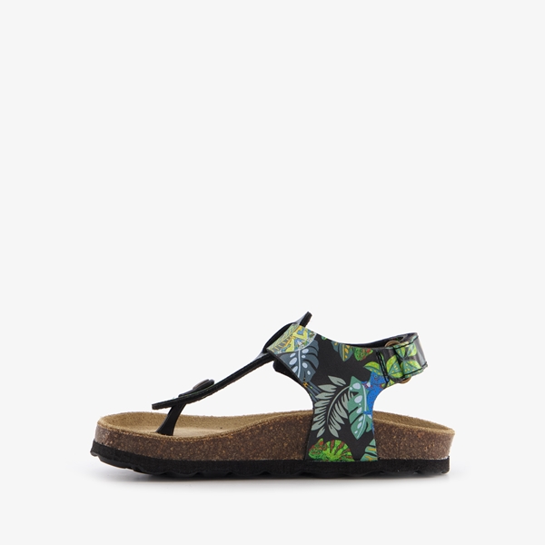 Groot leren kinder sandalen met teenbandje print