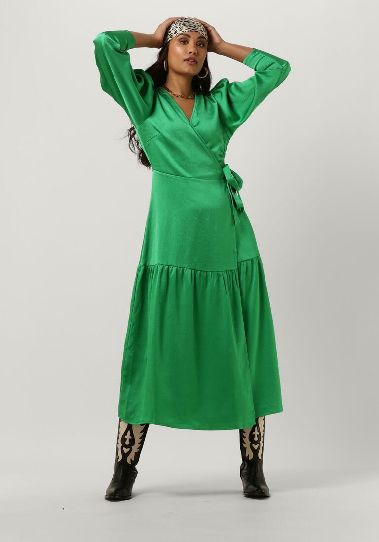 CO\\'COUTURE groene co'couture midi jurk mira wrap dress