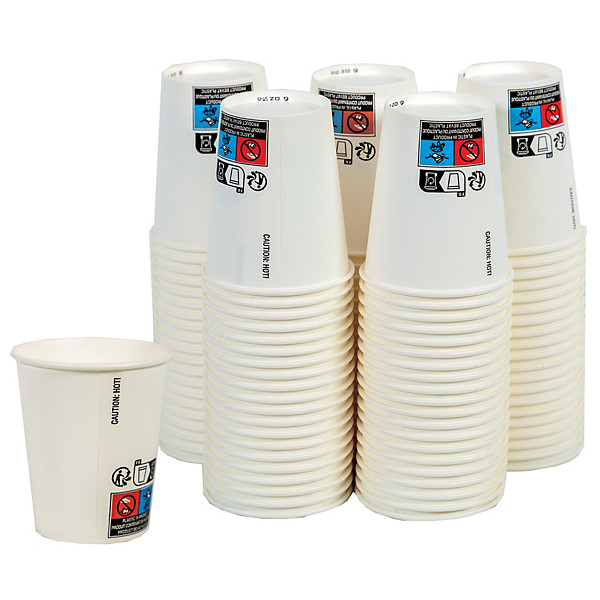 Gobelets en carton, 18 cl, blanc, lot de 100