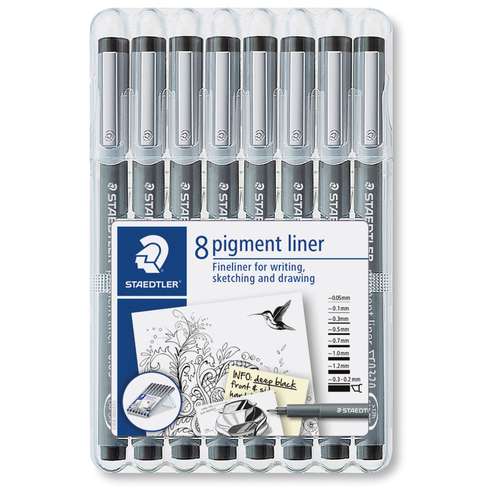STAEDTLER® Pigment Liner 308, 8er Etui Fineliner