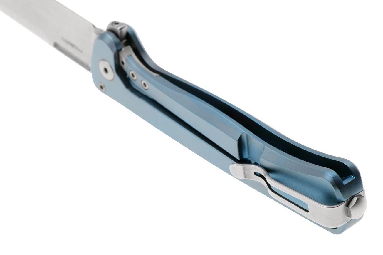 LionSteel Skinny Solid SK01 BL Blue Titanium, Blue Dark Matter Carbonfiber inlay zakmes, Molletta design
