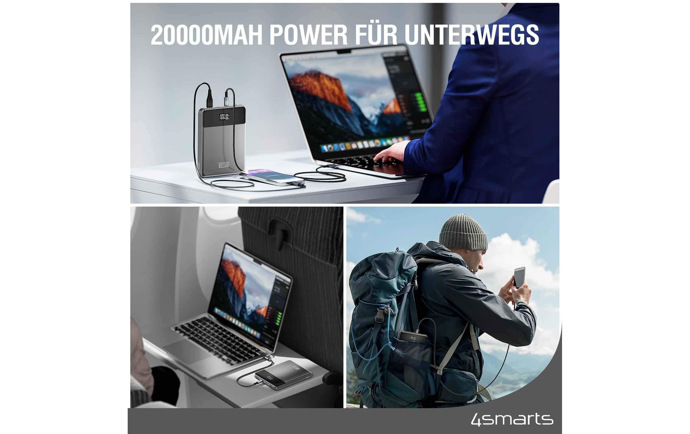 Powerbank Slim 20000 mAhMultiport-Powerbank mit modernen Ladestandards