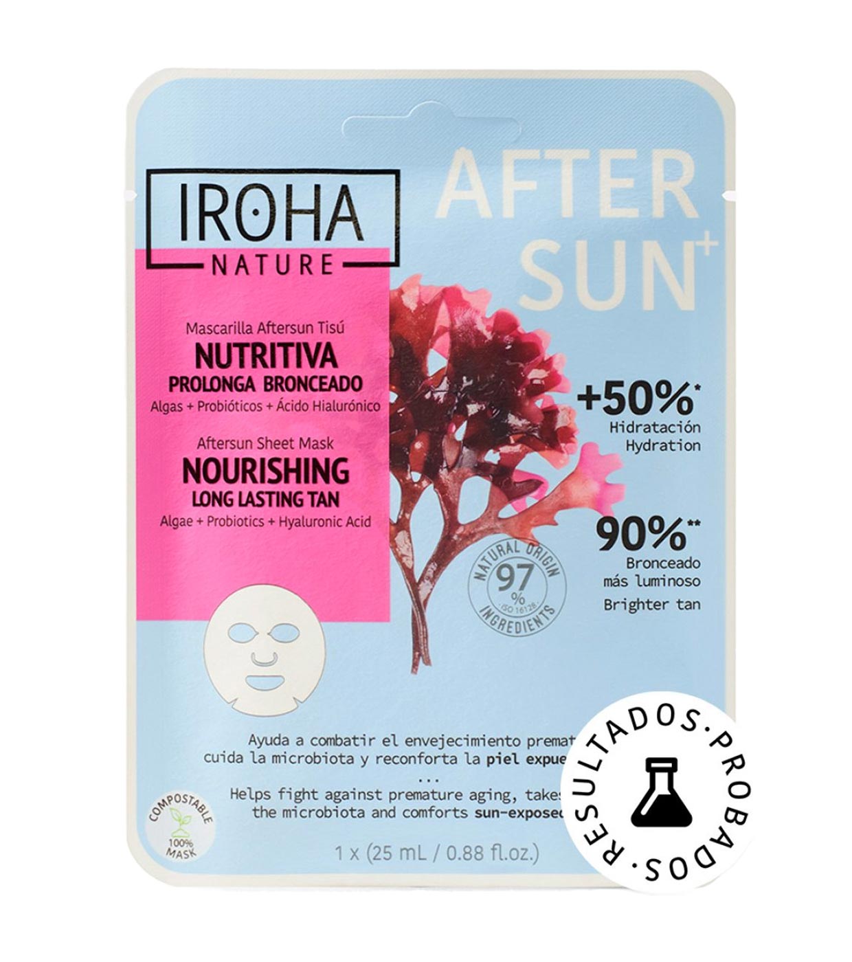 Iroha Nature - Máscara facial After Sun+ - Nutritivo: prolonga o bronzeado
