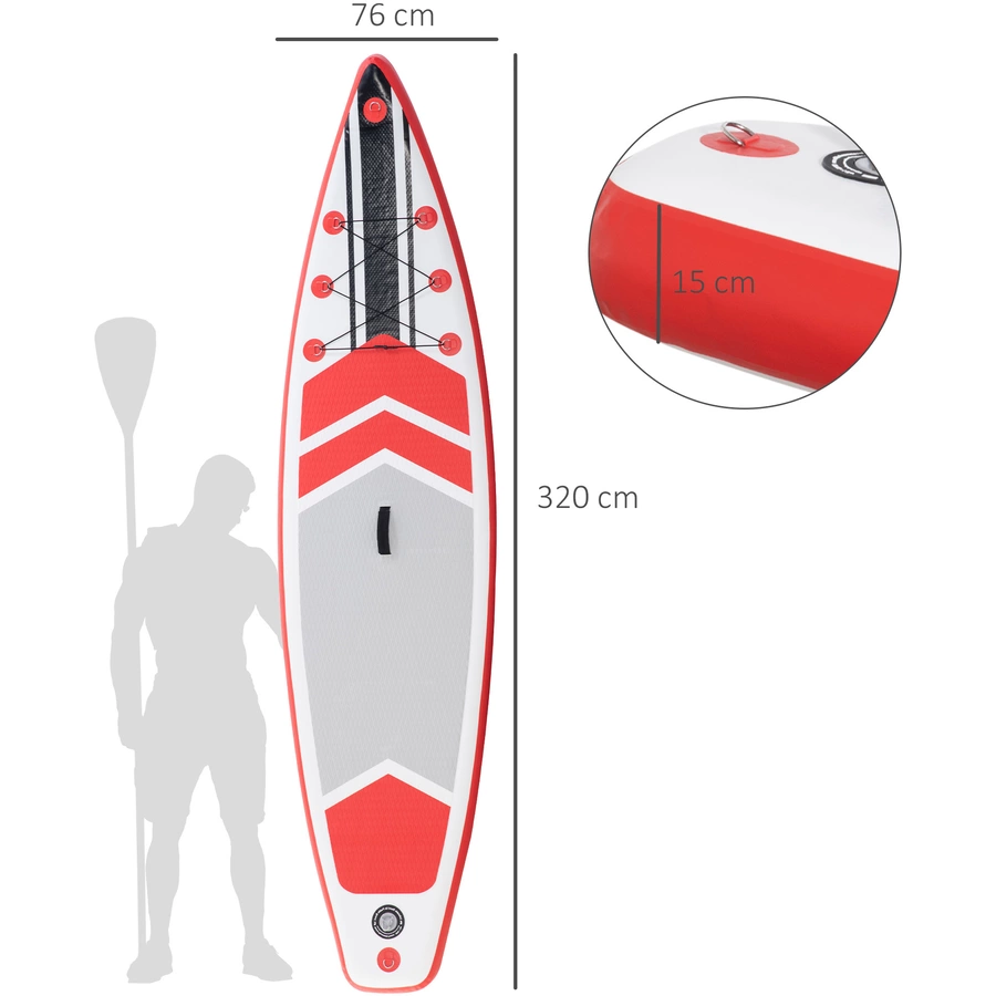 Outsunny Paddleboard mit rutschfester Belag weiß