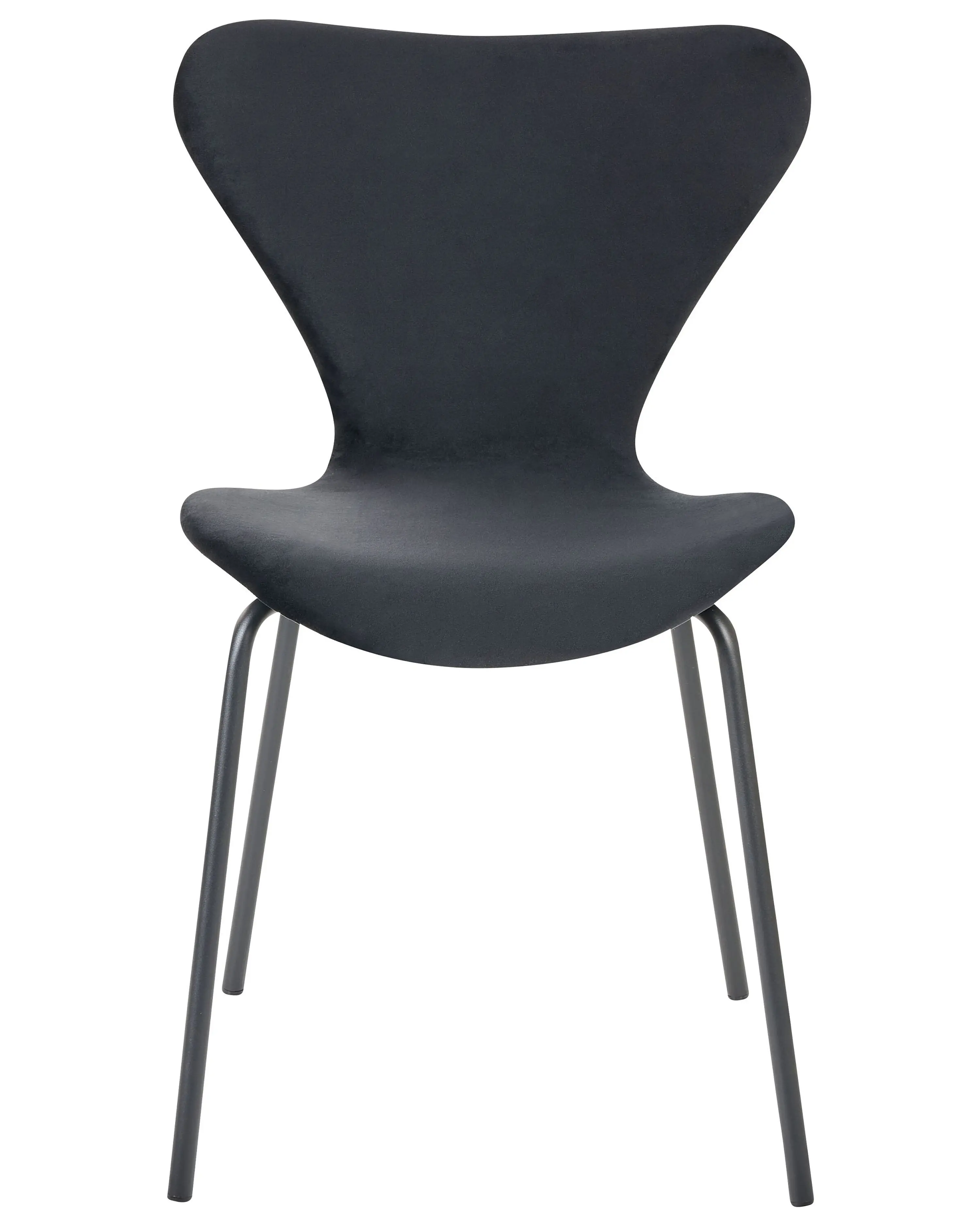 Set van 2 eetkamerstoelen BOONVILLE Fluweel Zwart