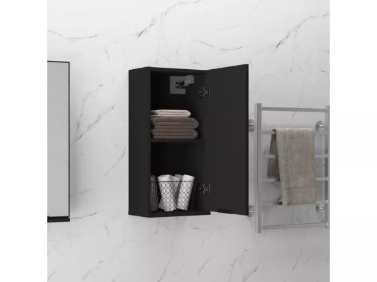Armoire murale de salle de bain Noir 32x20x67 cm