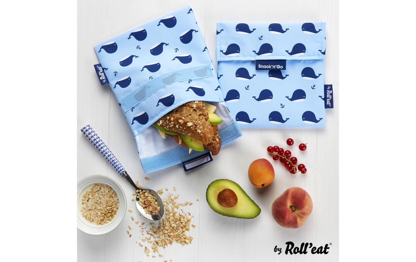 Lunchbeutel SnacknGo Animals Hellblau, WalHellblauer Lunchsack