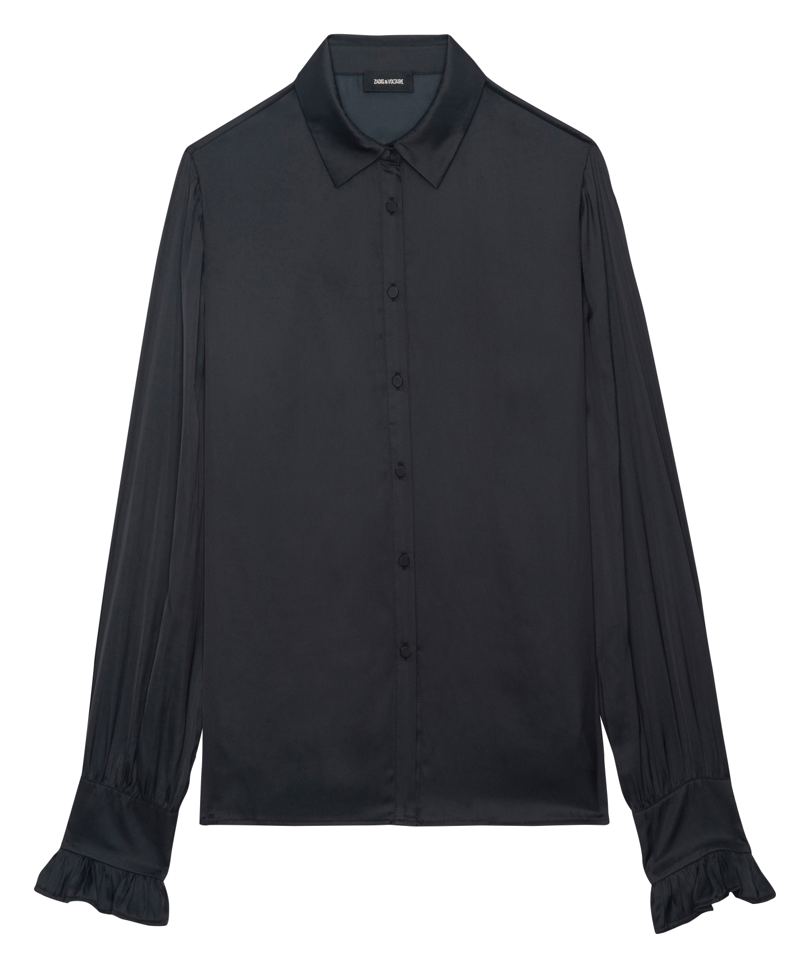 THELY - Chemise droite satinée| Noir