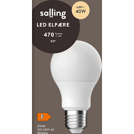 Salling LED kronepære 4,8W - varmt hvidt lys