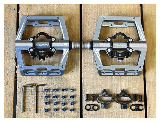 Paire de Pédales Automatiques avec Cages Funn Mamba GRS Double Side SPD Bleu