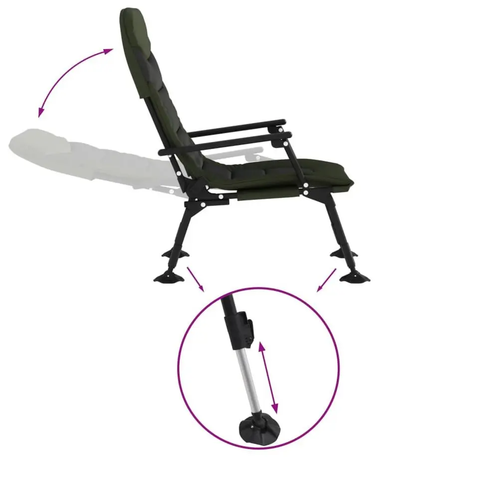 vidaXL - Loungestoel met armleuning - Groen - Staal