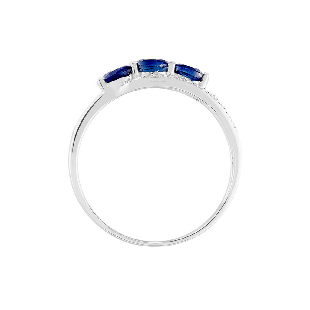 Bague Comete Or Blanc Saphir Et Diamant