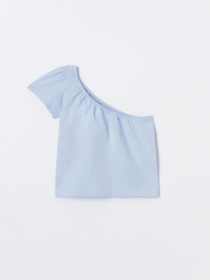 Camiseta assimétrica - Azul claro